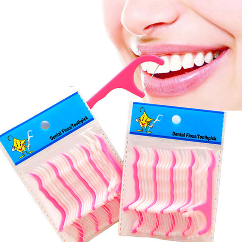 Hilo Dental cepillo de limpieza Interdental Teeth Stick palillos de dientes hilo Dental Oral higiene Dental hilo Dental Oral de limpieza profunda ► Foto 1/6