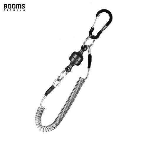 Booms Fishing-soporte de red con Clip de liberación magnética, MRC, herramienta de pesca, cordón en espiral, 1,5 m, negro ► Foto 1/6