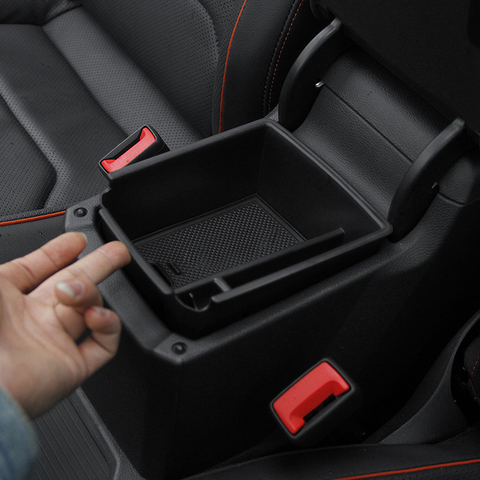 Para 2016 2017 2022 VW Tiguan MK2 apoyabrazos central caja de almacenamiento contenedor guante organizador puerta cubierta ► Foto 1/4