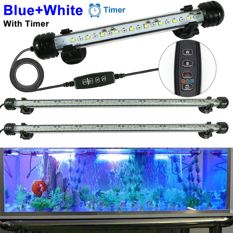 Luces LED para acuario, luz impermeable para peceras, lámpara sumergible con Clip bajo el agua, lámpara de decoración acuática con temporizador, encendido/apagado automático D30 ► Foto 1/6