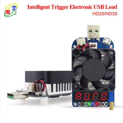 RD HD25 HD35 disparador QC2.0 QC3.0 resistencia de carga electrónica USB prueba de descarga de batería voltaje de corriente ajustable 35w ► Foto 1/6