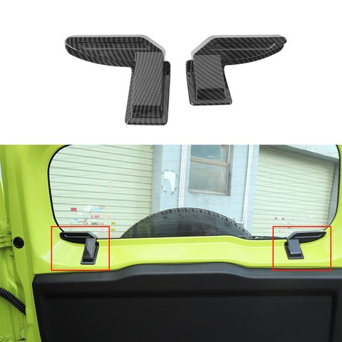 Cubierta decorativa para parabrisas trasero de Suzuki Jimny, pegatina embellecedora para el Interior del coche, accesorios de fibra de carbono ABS, 2022, 2022 ► Foto 1/6