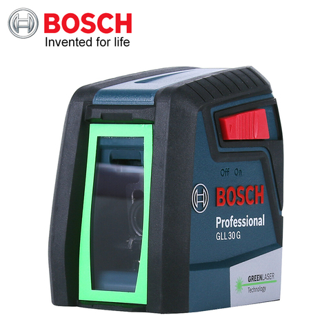 BOSCH-Nivel láser GLL30G, luz verde, Horizontal, Vertical, alta precisión, de dos líneas, instrumento de nivelación automática para interiores o exteriores ► Foto 1/6