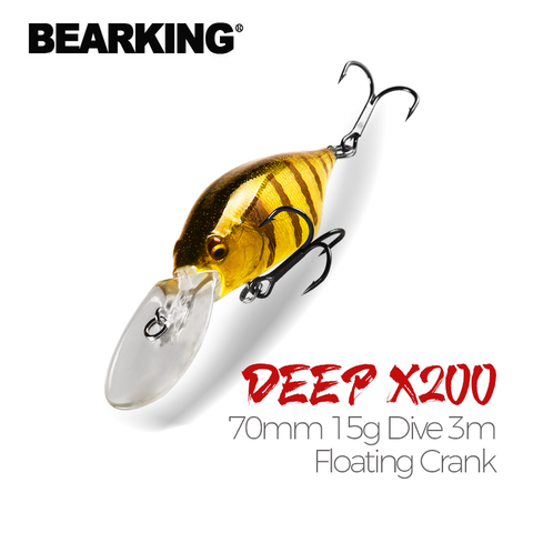 BEARKING-SEÑUELOS DE PESCA DE 70mm, 15g, sistema de peso magnético 3m, manivela minnow, wobbler, calidad, aparejos de pesca, ganchos para pescar ► Foto 1/6