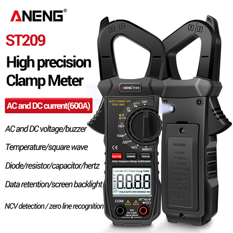 ANENG ST209 digital pinza amperimetrica fugas multimetro tester multimeter profesional profesionales polimetro metro amperimetro dc voltimetro de gancho comprobador de corriente herramientas de electricista medidor ► Foto 1/6