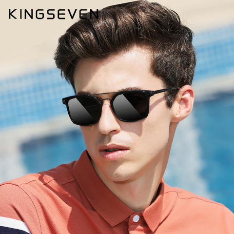 KINGSEVEN-Gafas De Sol polarizadas serie TR90 para hombre, lentes De conducción Retro, UV400, 2022 ► Foto 1/6