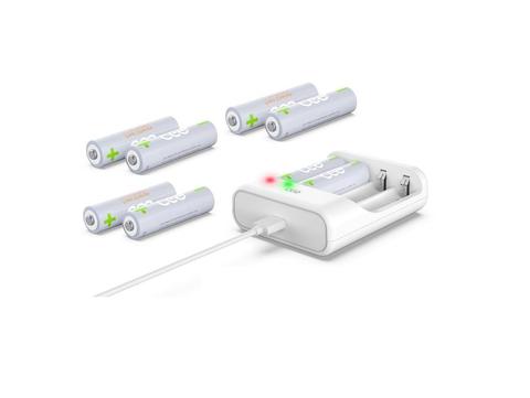 4 unids 1.5 V 3000mWh AA Li-Polymer Li-Ion polímero de litio batería recargable + 4 ranura USB cargador ► Foto 1/5