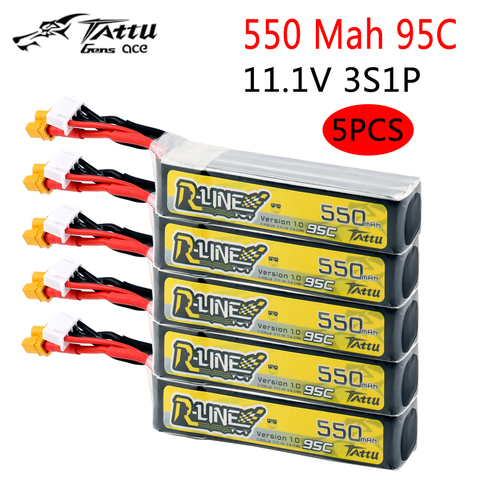 Tattu R-línea 1,0 LiPo batería recargable 550mAh 95C 2S 3S1P 7,4 V 11,1 V paquete con XT30 macho para RC Dron de carreras con visión en primera persona Quadcopte ► Foto 1/6