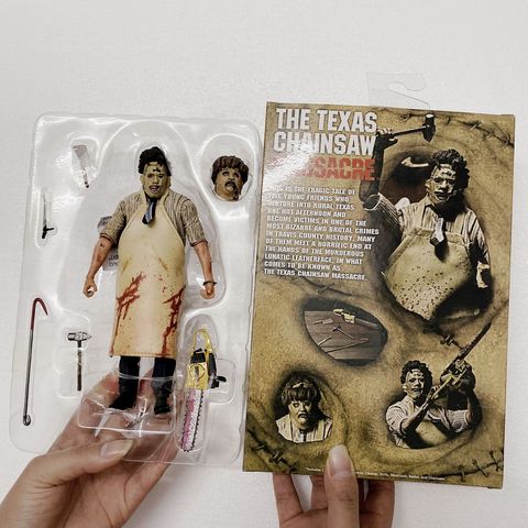 NECA-figura de Leatherface Ultimate, 40 ° aniversario, película de miedo clásica, motosierra de Texas, modelo de figura de acción ► Foto 1/4