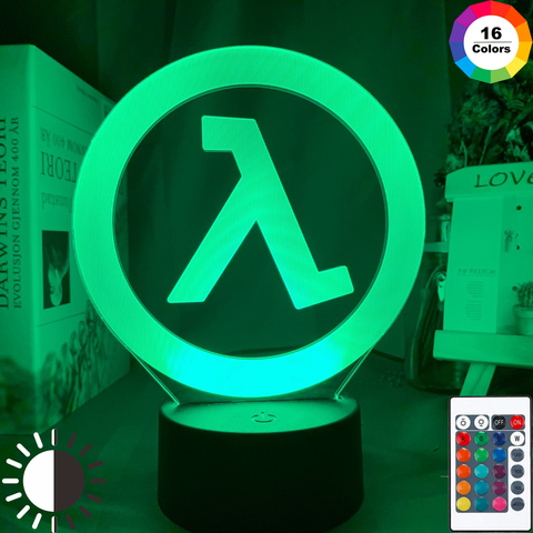 Lámpara de noche con logotipo de Half Life para decoración de sala de juegos, lámpara de noche para regalo para él ► Foto 1/6