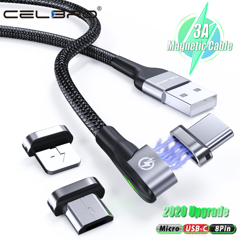 Cable magnético Micro USB tipo C de 90 grados, Cable de carga rápida para Xiaomi, Samsung, tableta, Cable de carga magnética de 1m/2m ► Foto 1/6