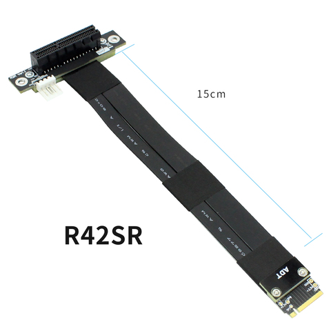 R42SF/R42SL/R42SR PCIe x4 3,0 Cable de extensión PCI Express 4x a M.2 NVMe M clave 2280 Riser tarjeta Gen3.0 extensor línea 32G/bps ► Foto 1/6