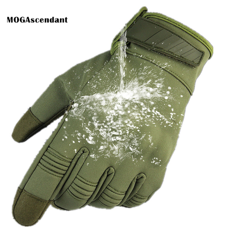 Guantes de combate militares impermeables para hombre, guantes tácticos del ejército de camuflaje, de dedo completo, para Paintball ► Foto 1/6
