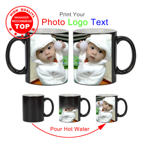 Creativa taza de foto DIY taza mágica sensible al calor tazas de cerámica Color que cambia tazas de café taza de leche regalo imprimir imágenes ► Foto 1/6