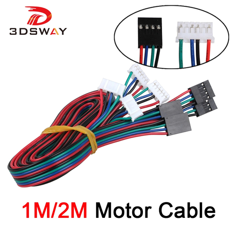 3 DSWAY 3D piezas de la impresora 4 unids/lote 1 M/2 M cable DuPont 4pin dos-La fase cuatro- motor. es cables de conector para 42 motor paso a paso ► Foto 1/5