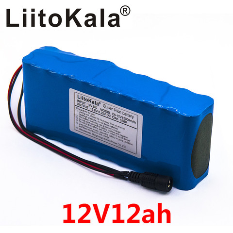 Liitokala 18650 batería recargable de 12V DC 11,1 V 12,6 V 18650 batería de ion de litio 12000mAh de caza de pesca al aire libre de la lámpara de luz ► Foto 1/4