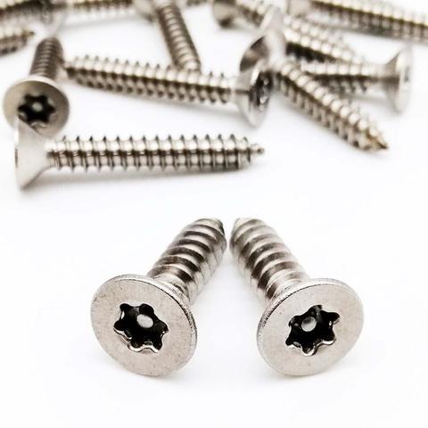 10 Uds M2.9 M3.5 M3.9 M4.2 M4.8 de acero inoxidable 304 seis lóbulos Torx plana con cabeza avellanada con Pin de seguridad Self-tapping tornillo de madera ► Foto 1/6