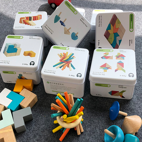 Juguetes de madera de aprendizaje temprano, inteligencia educativa, juguetes de bloques de construcción para niños, viaje portátil, juego interactivo cognitivo, regalos ► Foto 1/6