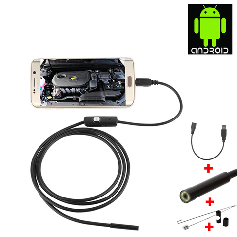 Cámara endoscópica Flexible IP67 impermeable, USB, Android 5,5mm, boroscopio de inspección para teléfono, PC, Notebook, 6led ► Foto 1/6