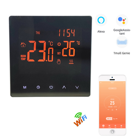 ME81 Tuya App Wifi termostato espejo pantalla táctil LCD para caldera eléctrica/agua/Gas suelo cálido, Google Home, Alexa ► Foto 1/6