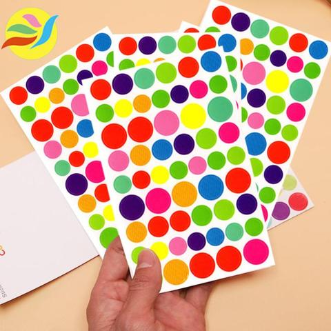 5 unids/lote círculo colorido pegatinas de Planificador de bloc de notas Memo papelería DIY álbum diario pegatinas de teléfono juguete ► Foto 1/6