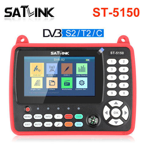 SATLINK Original ST-5150 DVB-S2/T2/C COMBO detector satelital HD medidor H.265 HEVC MPEG-4 QPSK 8PSK 16APSK pantalla LCD TFT de 4,3 pulgadas ► Foto 1/6