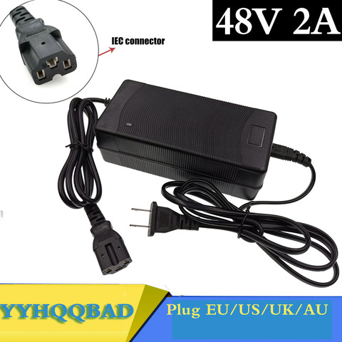 Cargador de batería de ácido y plomo de 48V y 2A para Scooters eléctricos, cargador de batería de plomo y ácido de 57,6 V con conector PC IEC ► Foto 1/6