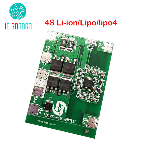 4S 12,8 V 14,4 V 16,8 V Lifepo4 Li-Ion Lipo Placa de protección de batería de litio 18650 BMS 14A límite 20A PCB 4 Paquete de células de PCM 3,2 V 3,7 V ► Foto 1/6