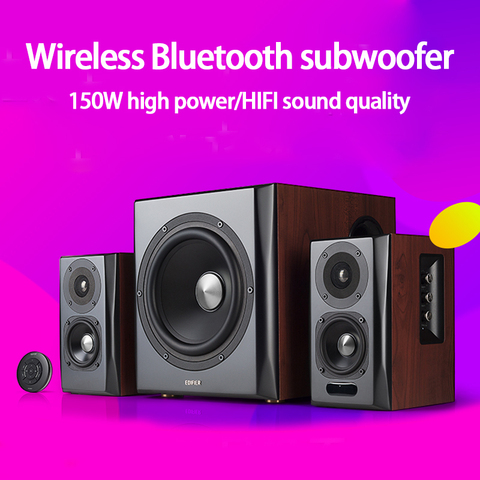 KYYSLB-Subwoofer inalámbrico S201, altavoz de madera con Bluetooth, sobrepeso, 15W x 2, 2-4ohm, para ordenador de escritorio, Audio en casa ► Foto 1/6