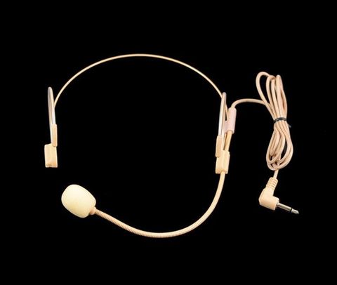 UHF-auriculares con micrófono para uso en la cabeza, Nude auriculares profesionales Dual con cable, Color piel ► Foto 1/6