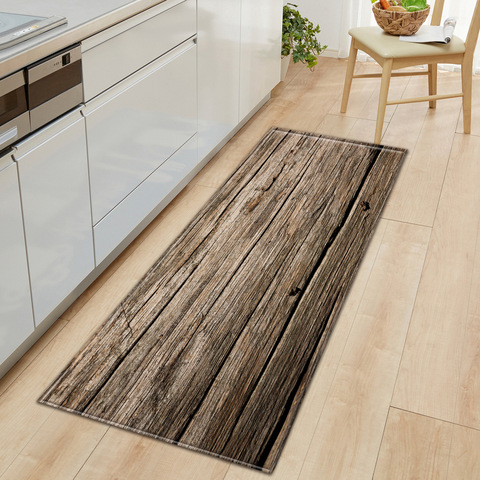 Alfombra antideslizante de madera de 60x180cm para cocina, dormitorio, sala de estar, Felpudo de entrada, pasillo, balcón, suelo de baño ► Foto 1/6