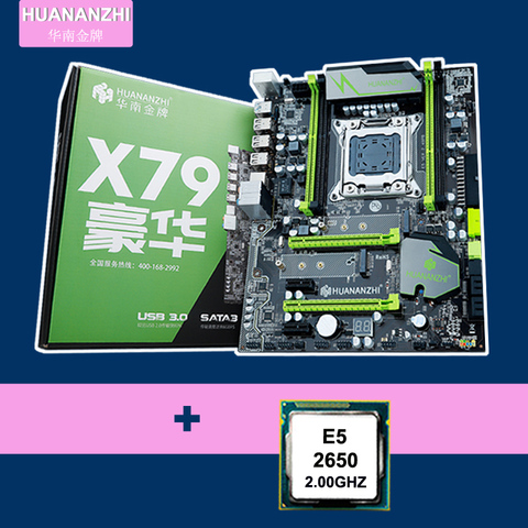Nueva llegada de la versión 2,49 de HUANAN X79 placa base combos de CPU X79 placa base con CPU Xeon E5 2650 de 4 canales RAM ► Foto 1/6