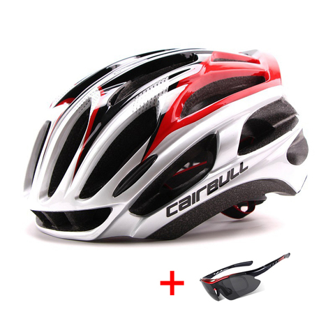 Casco ultraligero para ciclismo de carreras con gafas de sol, moldeado integralmente, para deportes al aire libre, Casco de Bicicleta de carretera de montaña ► Foto 1/6