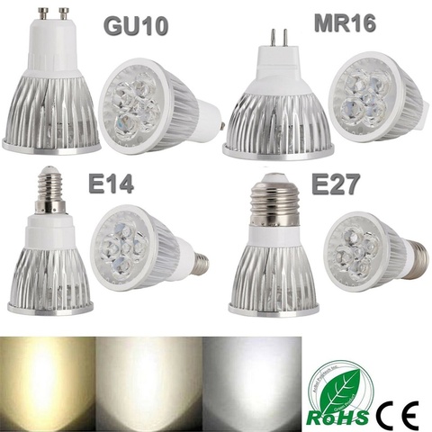 Lámpara LED para el hogar, bombilla LED de 9W, 12W, 15W, GU10, MR16, E27, E14, 85-265V, foco Led blanco cálido/natural/frío, 110V, 220V ► Foto 1/6