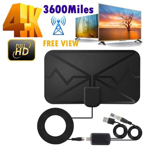 Antena Digital 4K para TV, amplificador de señal para interior, 3600 millas de DVB-T2, HDTV, antena de ordenador Digital HD, Material suave ► Foto 1/6