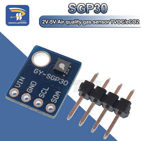 Sensor de Gas SGP30 para interiores Detector de dióxido de carbono formaldehído, TVOC/eCO2 de varios píxeles, probador para Arduino ► Foto 1/6