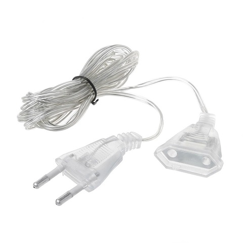 Cable de extensión de alimentación estándar, 3M, 110V, 220V, para guirnaldas de luces LED, tira de luces festivas ► Foto 1/6