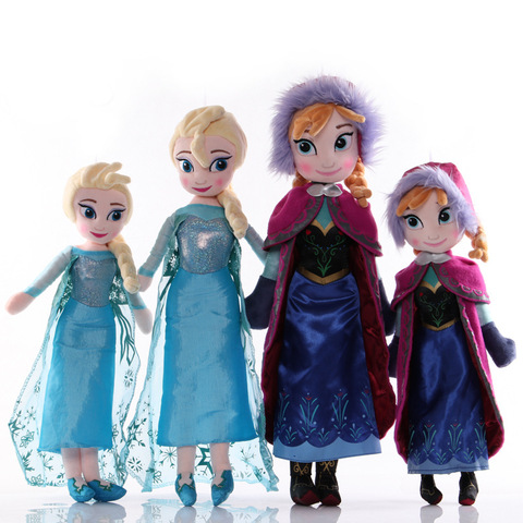 Muñecas de peluche de Frozen de 50 CM para niñas, juguetes bonitos de Anna, Elsa, Reina de la nieve, princesa Anna, muñecas de Elsa, regalos de cumpleaños ► Foto 1/6