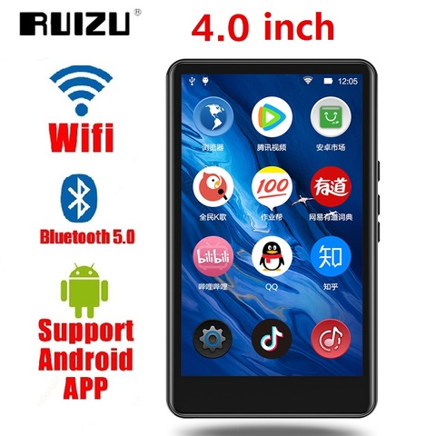 RUIZU-reproductor MP3 H6 Android, Wifi, Bluetooth 5,0, pantalla completamente táctil, 4,0 pulgadas, 8/16GB, música, con altavoz, FM,E-book, vídeo, novedad ► Foto 1/6