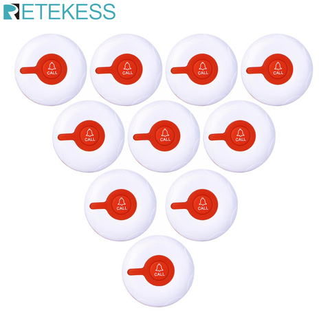 Retekess-Localizador de restaurante para ancianos TD009, botón de llamada inalámbrica, resistente al agua, para T114 y TD108, TD106, 10 Uds. ► Foto 1/6