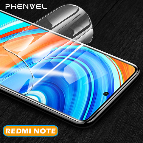 Película protectora de Gel para Xiaomi Redmi Note 9 PRO MAX, película de hidrogel para xiomi Redmi Note 9S 6 8 PRO 8T 7 Pantalla de TPU Protector ► Foto 1/6