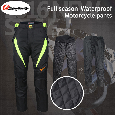 Pantalones de motocicleta para montar en moto, ropa de seguridad reflectante con delineador impermeable cálido desmontable y almohadillas protectoras HP-08, verano e invierno ► Foto 1/6