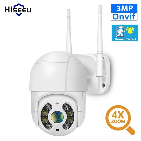 Hiseeu-cámara IP de seguridad impermeable para exteriores, cámara domo de 3MP, 2MP, 1080P, ONVIF, velocidad, tarjeta SD, inalámbrica, vista por aplicación ► Foto 1/6