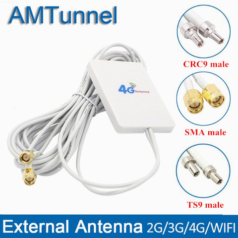 Antena 4g LTE 3G 4G, Panel de antena con conector SMA TS9 CRC9, cable 3m para Huawei E8372 E3372 B315, enrutador USB Modem ► Foto 1/6
