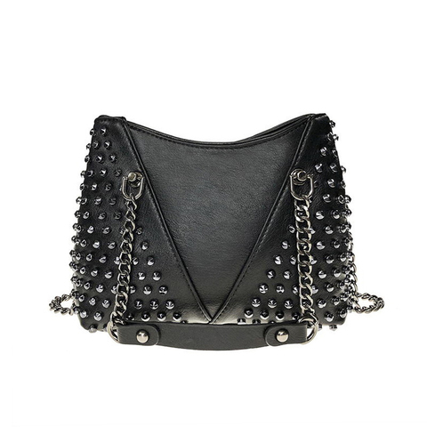 ANNRMYRS Rock bolso de hombro con tachuelas Mujer bolsos pequeños para mujeres bolsos Punk bolso de cuero, bolsas de mensajero para mujeres, bolsos ► Foto 1/6