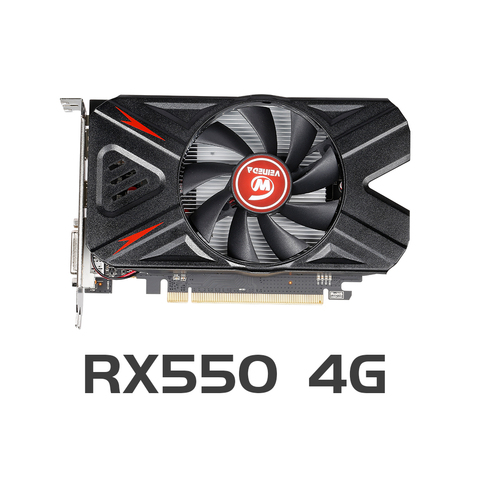 VEINEDA-tarjetas gráficas originales RX 550, 4GB, GPU, AMD Radeon, RX550, 4GB, GDDR5, PC, mapa de Juegos de ordenador de escritorio, PCI-E X16 ► Foto 1/6