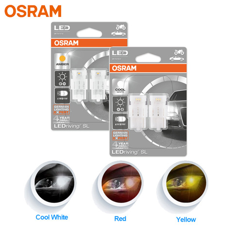 OSRAM LED T20 W21W 7440 de la luz de señal de LEDriving SL 7706 7705 LED Luz de reversa para coche lámpara de freno trasero niebla bombilla ámbar rojo blanco 2 uds ► Foto 1/6