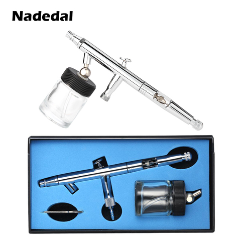 Nasedal 0,5mm 22cc sifón de doble acción Airbrush Kit de arte pintura de pintura, Hobby aire cepillo de uñas ► Foto 1/6