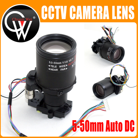 Lente Varifocal con Motor de 2 megapíxeles, 5-50mm D14 DC IRIS, Visión de larga distancia con Zoom motorizado y enfoque para cámara 1080P/AHD 5MP/IP ► Foto 1/6