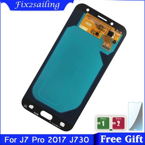 Pantalla LCD SUPER AMOLED 100% probada para Samsung Galaxy, montaje de digitalizador con pantalla táctil sin píxeles muertos, J730, J730F, J7 Pro 2017 ► Foto 1/6